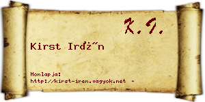 Kirst Irén névjegykártya