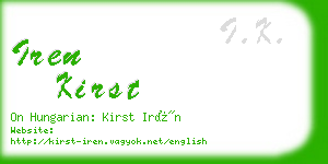 iren kirst business card